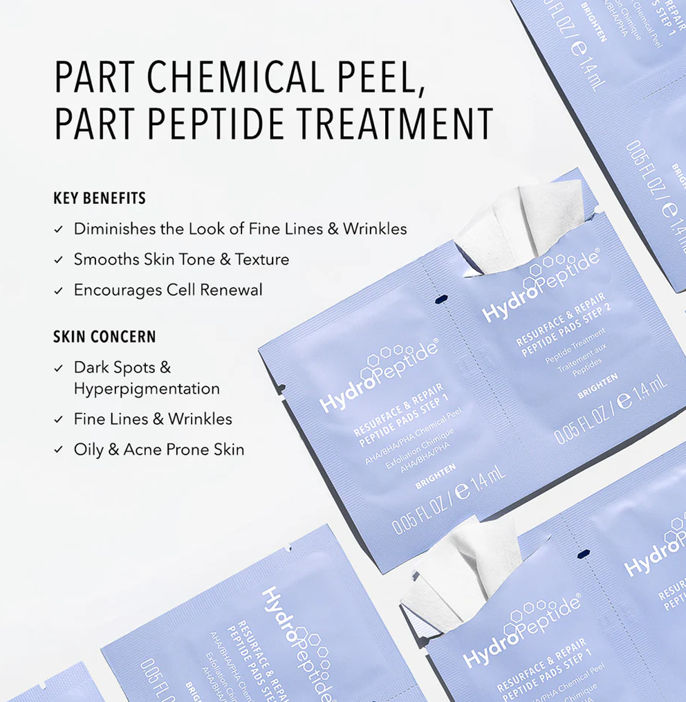 HydroPeptide Resurface & Repair Peptide Pads 30 tk