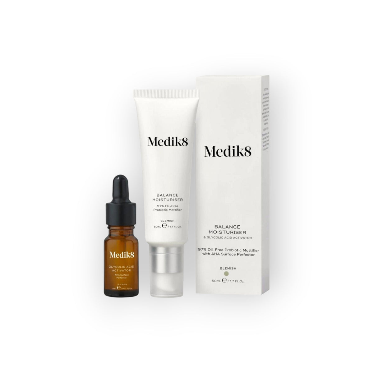 Medik8 Balance Moisturiser & Glycolic Acid Activator 50ml