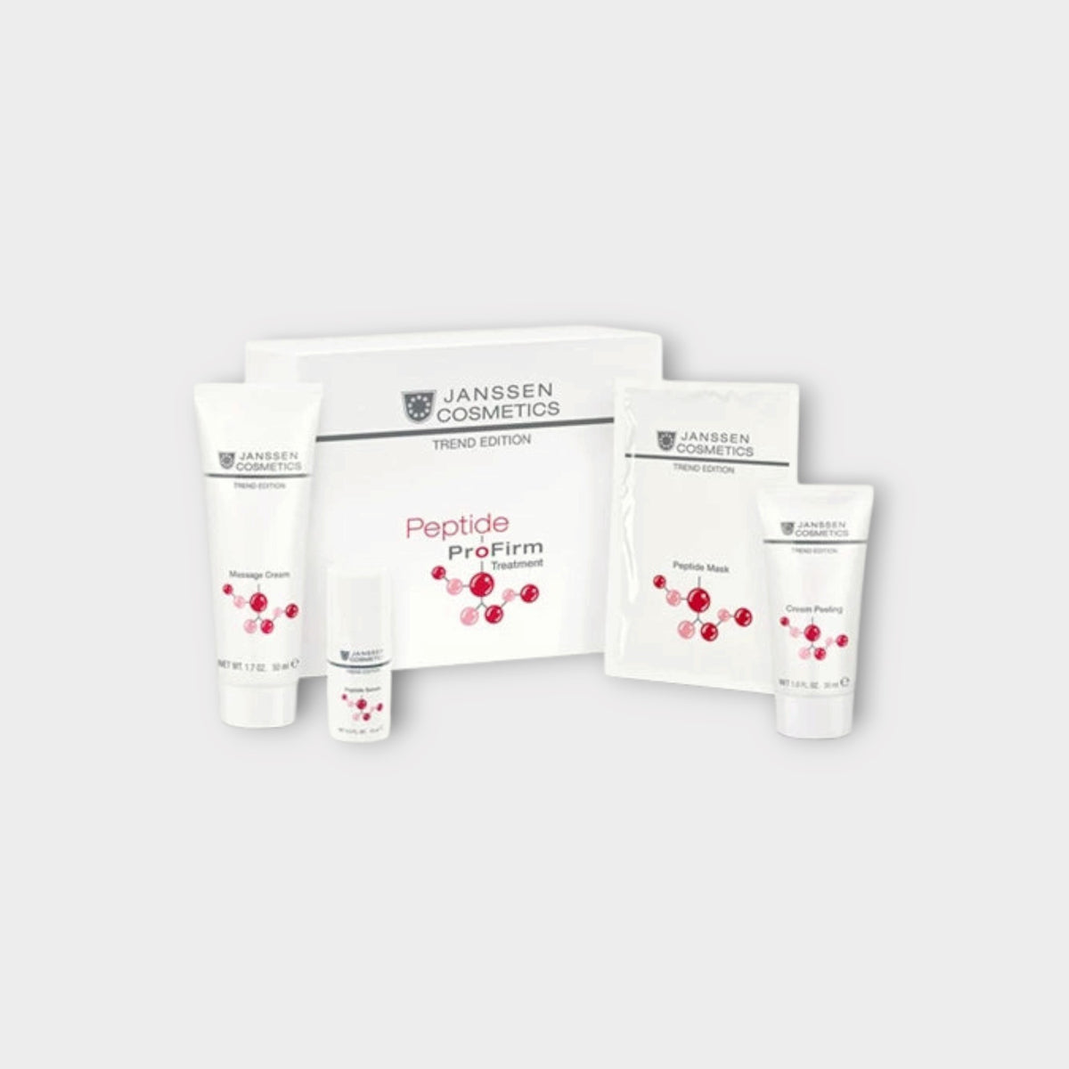 Peptide Profirm Treatment Kit Cream Peeling – 15 ml Peptide Mask – 5 tk Peptide Massage Cream – 50 ml Peptide Serum – 15 ml 1 tk