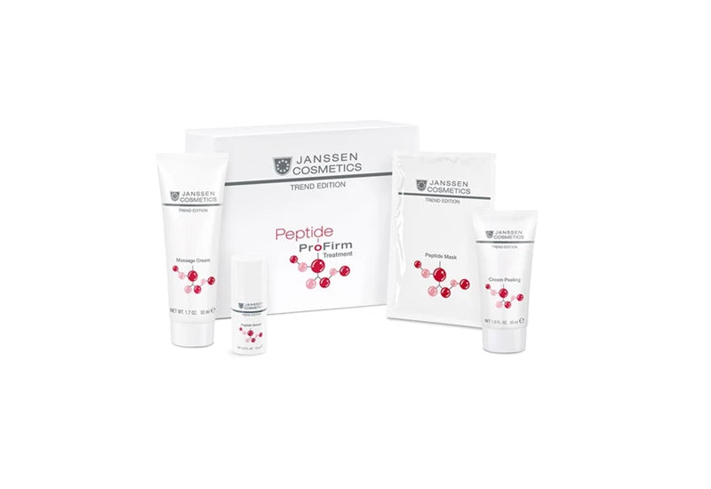 Janssen Cosmetics Peptide Profirm Treatment Kit Cream Peeling – 15 ml Peptide Mask – 5 tk Peptide Massage Cream – 50 ml Peptide Serum – 15 ml 1 tk